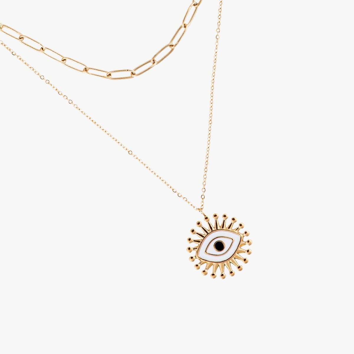 nazar halskette, nazar schmuck, beschützendes auge, halskette nazar, halskette beschützendes Auge, halskette nazar gold, goldschmuck, schmuck für frauen, halskette für frauen gold, doppelkette, schmuck gute qualität, schmuck accessoires, schöner schmuck für frauen, nazar kette gute qualität, geschenkideen frauen, damenschmuck