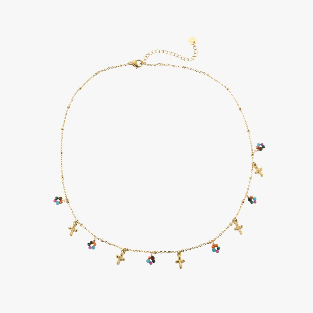 sommer schmuck, summer set schmuck, sommer set schmuck, goldschmuck set, armband bunte perlen in gold, schöne halskette gold für den sommer, bunte perlen schmuck, goldenes armband modeschmuck, modeschmuck gute qualität, kreuzkette, halskette mit kreuz, halskette gold mit kreutz, schmuck für frauen in gold, fancy goldschmuck, hippie goldschmuck, hippie style halskette, geschenkideen schmuck damen, summer essentials schmuck